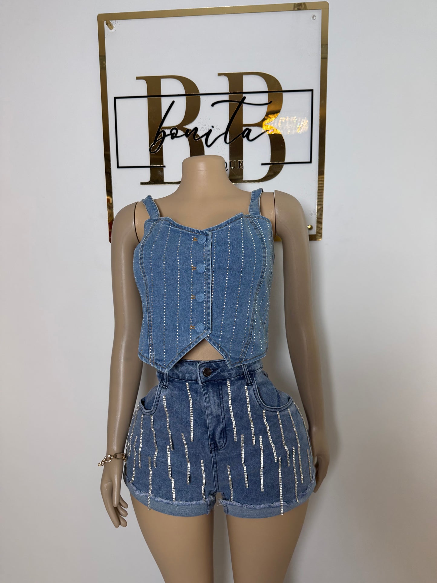 Bling Out Denim Shorts