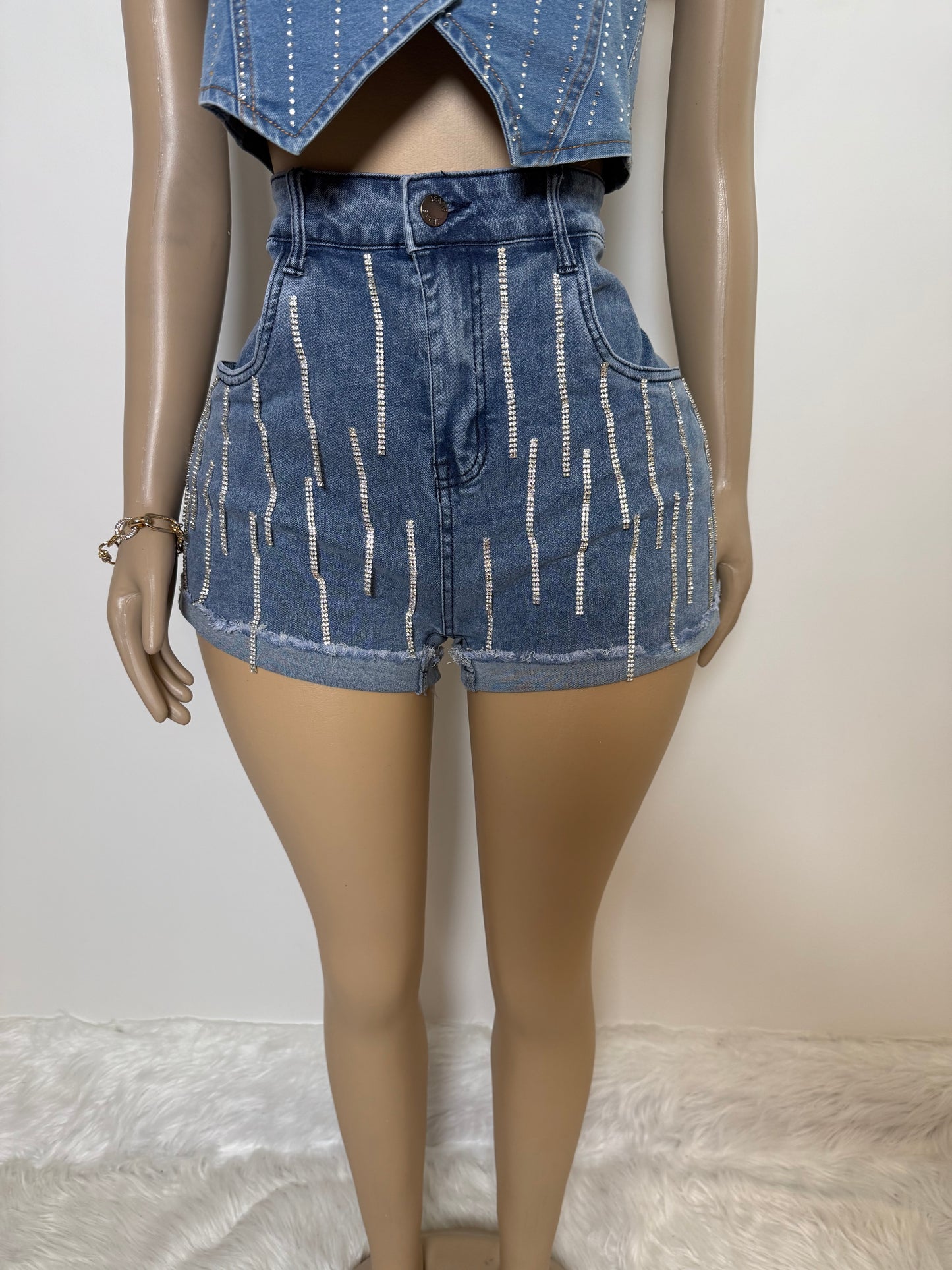 Bling Out Denim Shorts