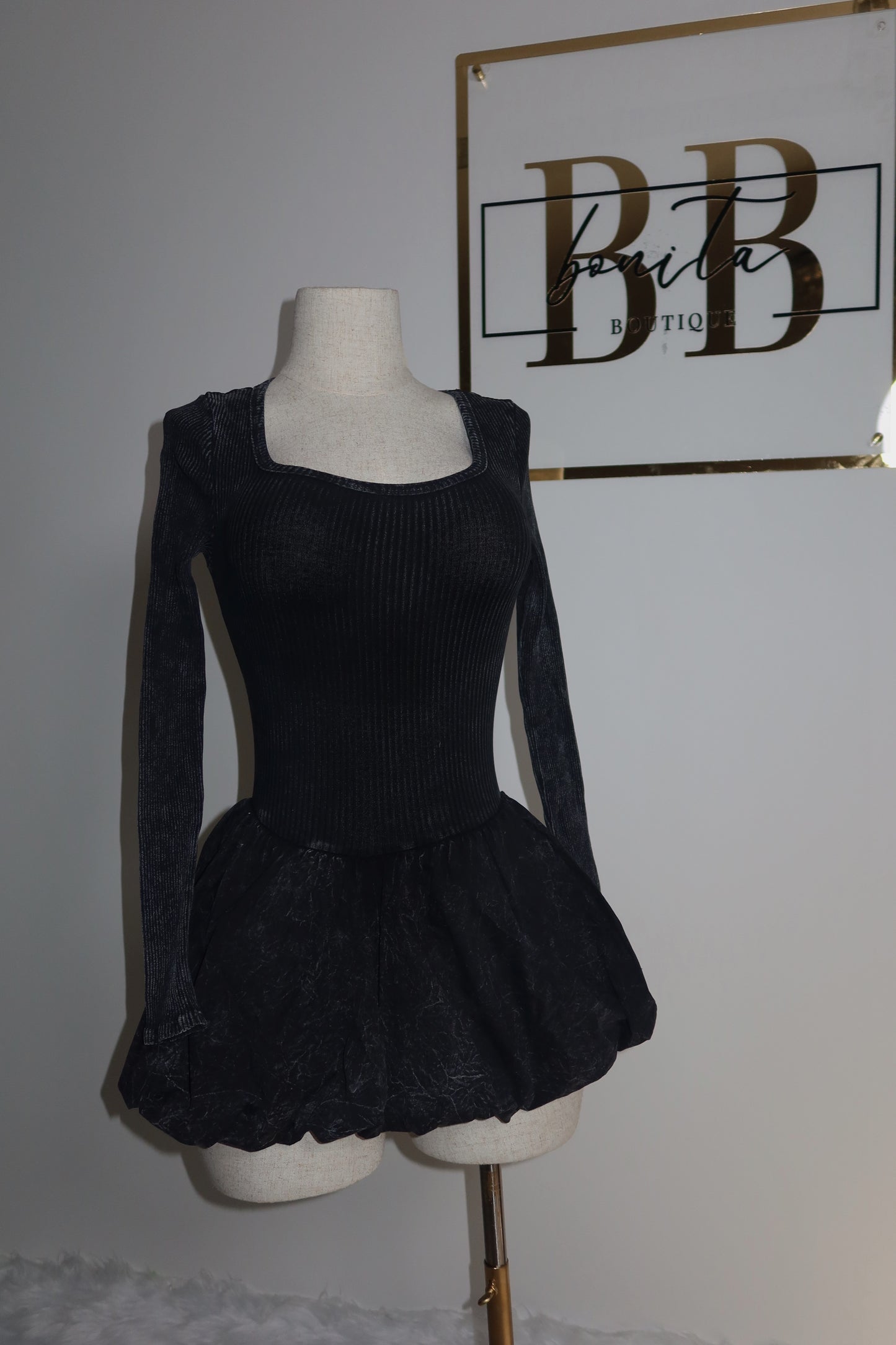 Acid wash bubble dress