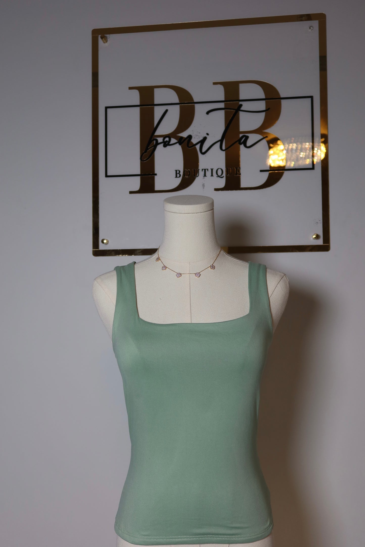 Sage green basic top
