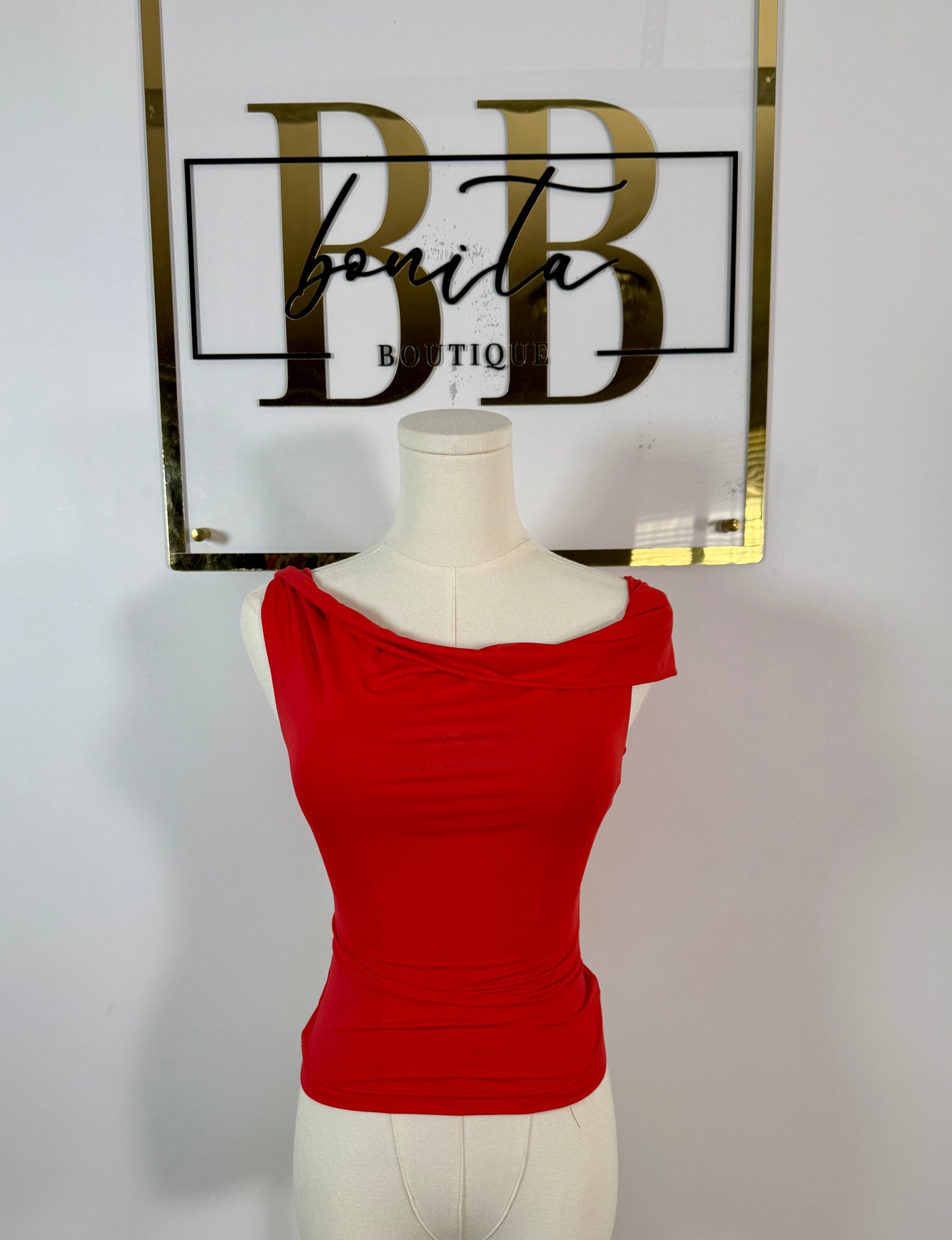 Aries Off Shoulder top (cherry red)