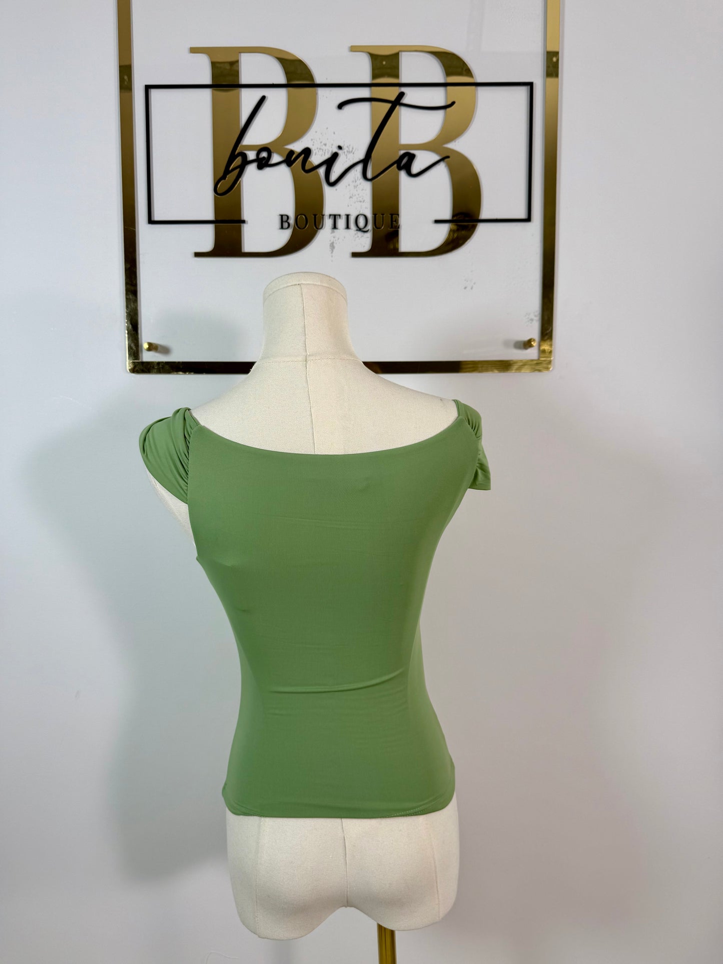 Aries Off Shoulder Top (Sage)