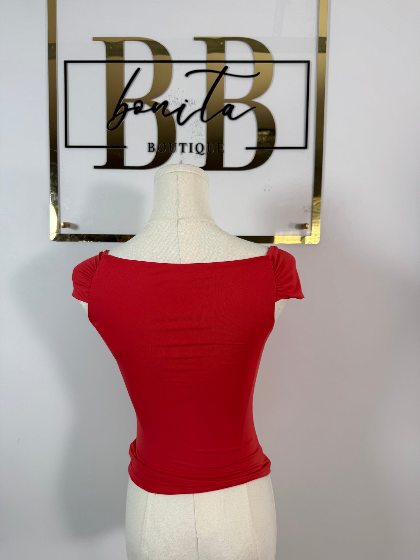 Aries Off Shoulder top (cherry red)