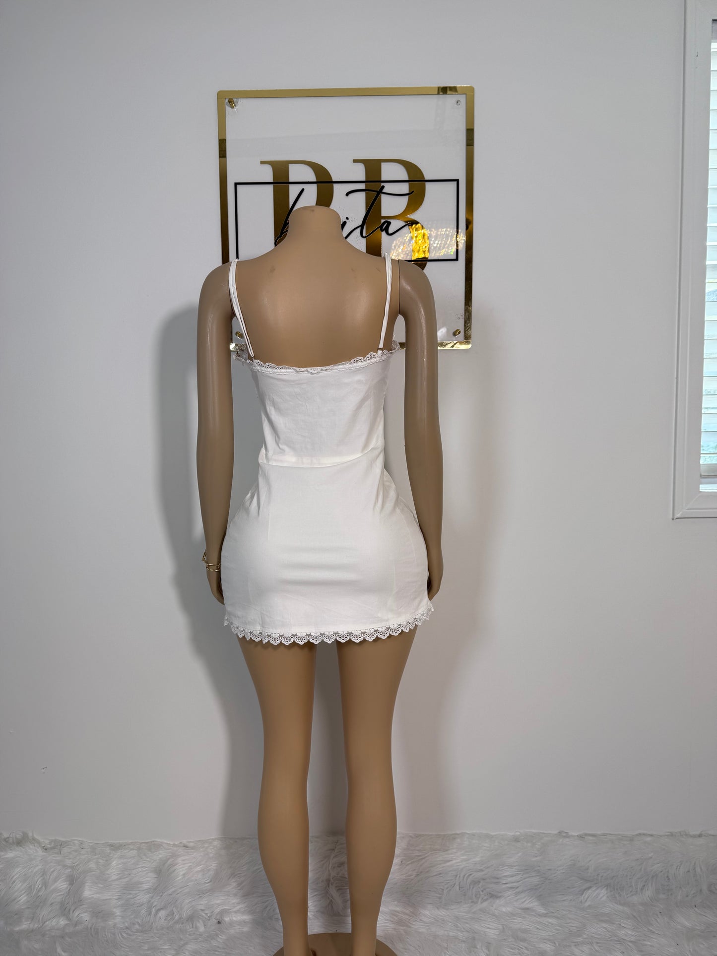 White Daisy Mini Dress