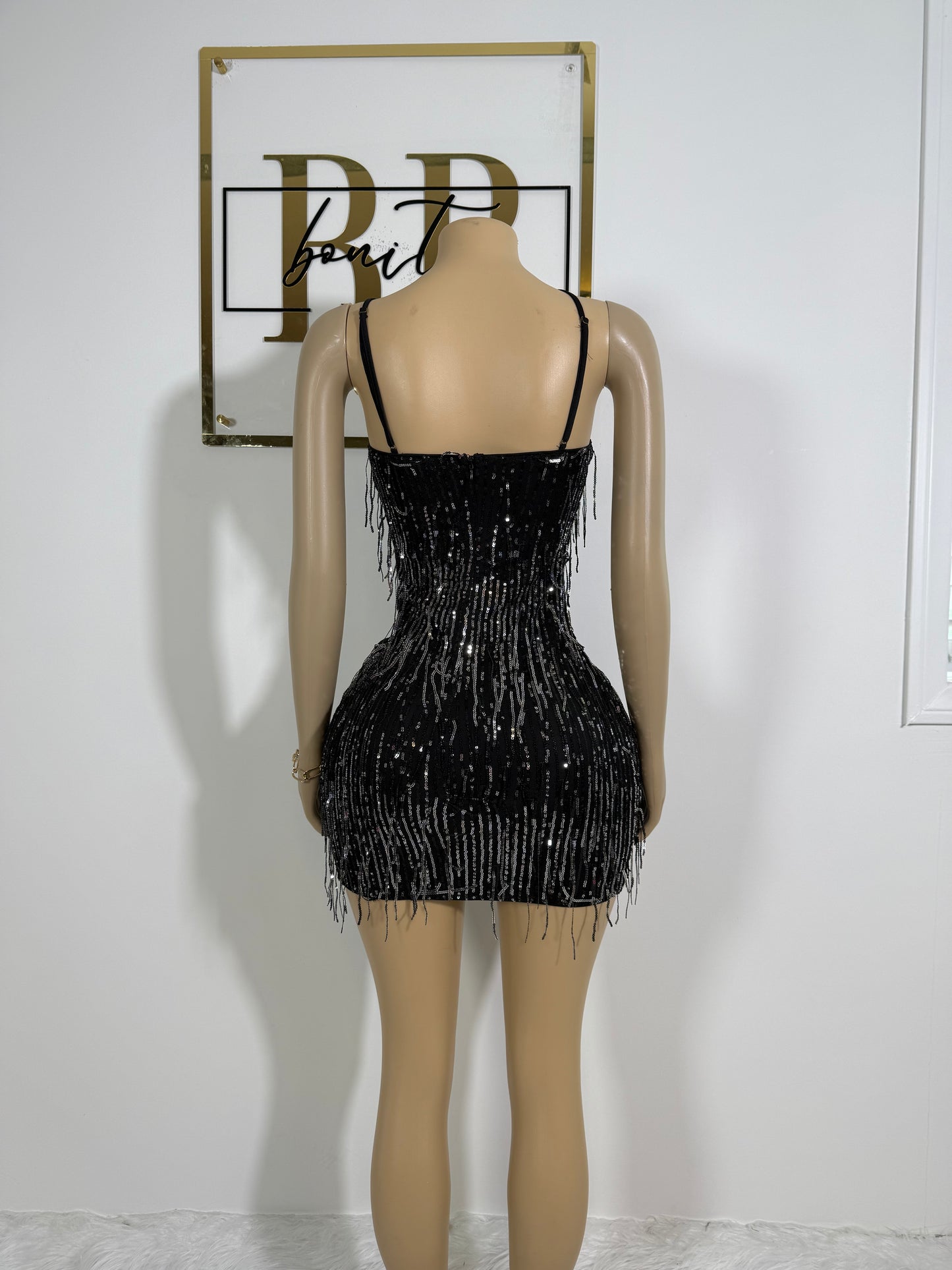 Fringe Sequin Mini Dress