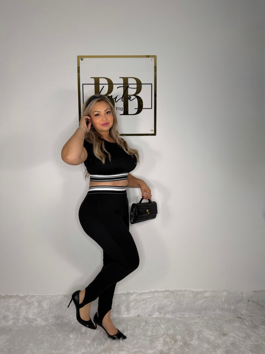 Sleek Stripes Two-Piece Set