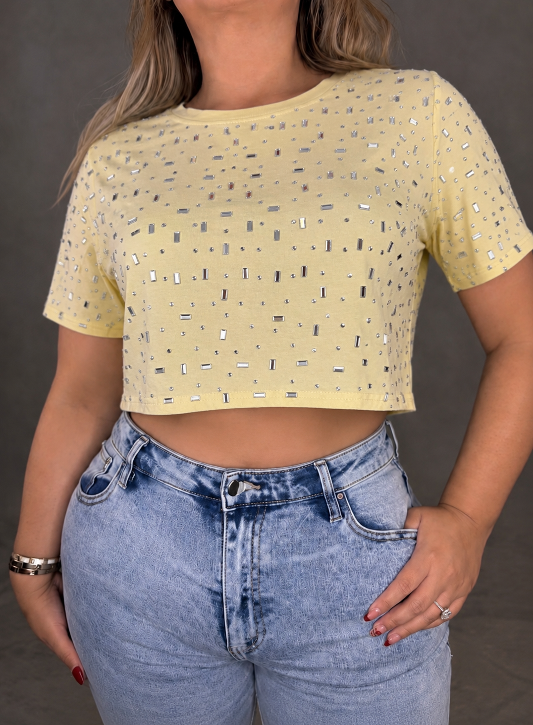 Glow Rhinestone Crop