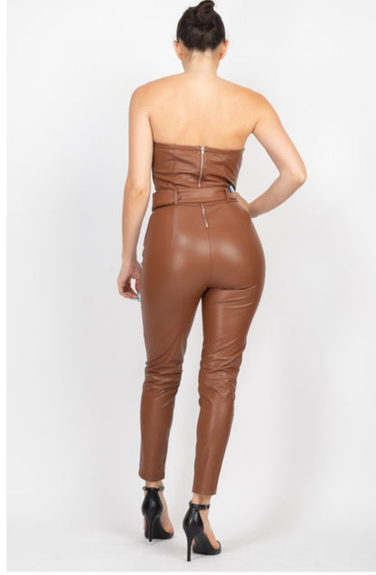 Café Luxe Leather Jumpsuit
