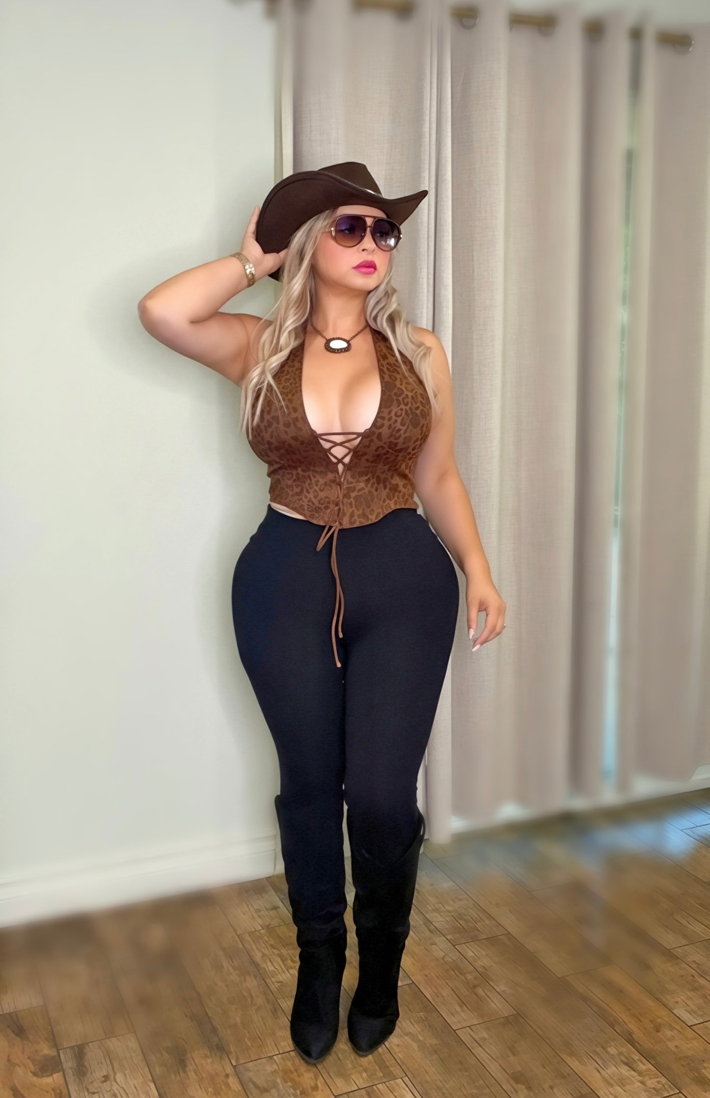 Leopard Suede Halter