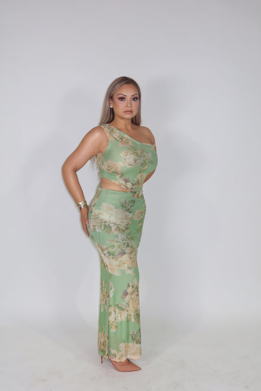 Sage Rhinestone Maxi