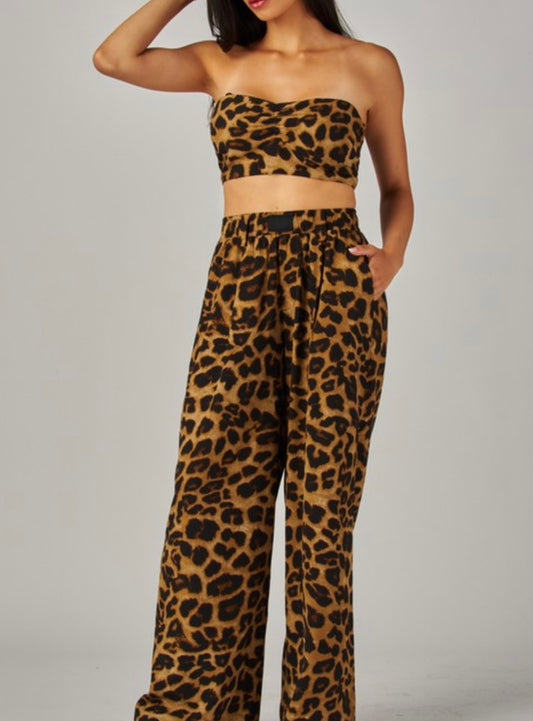 Leopard Print Silk Set
