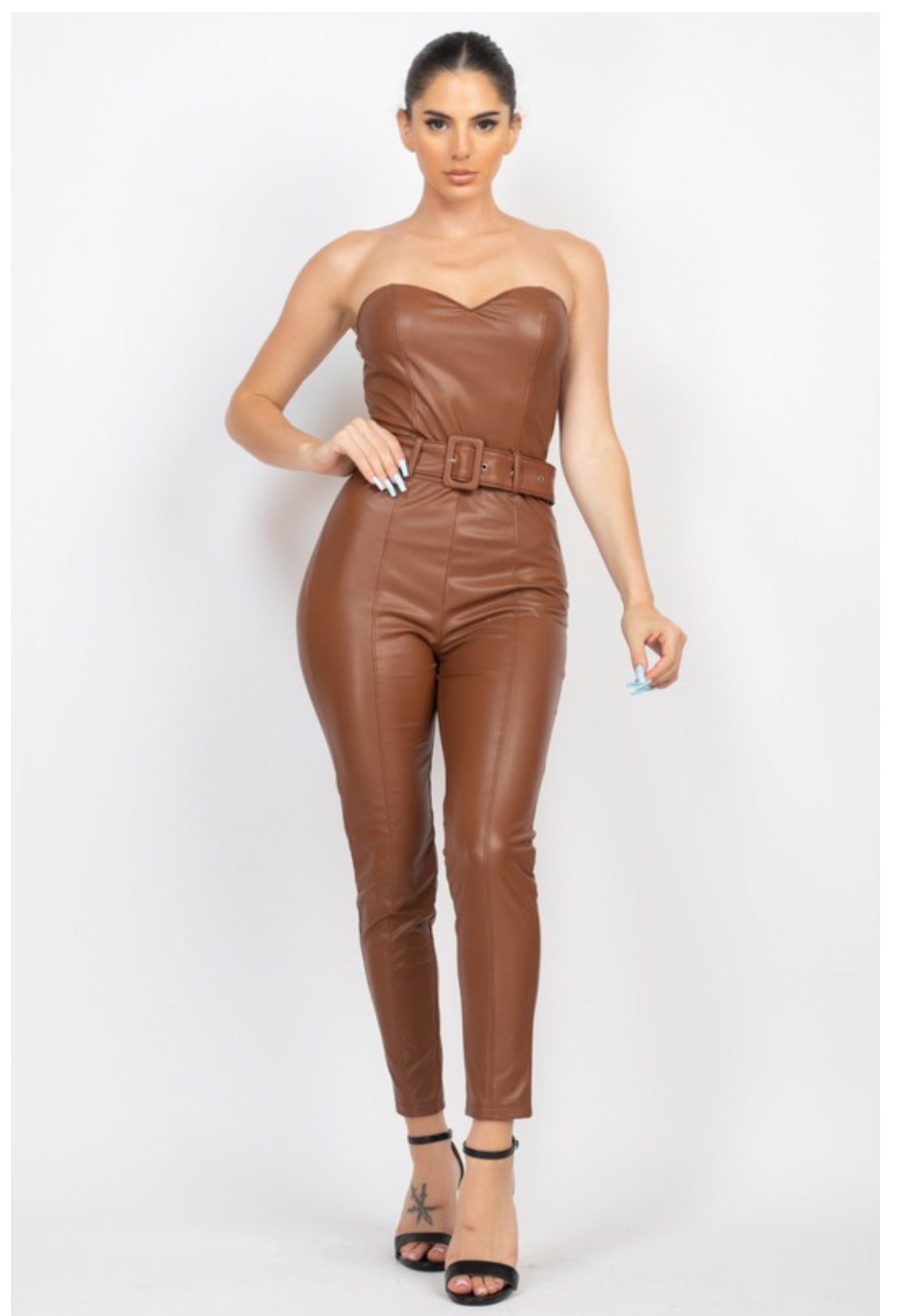 Café Luxe Leather Jumpsuit