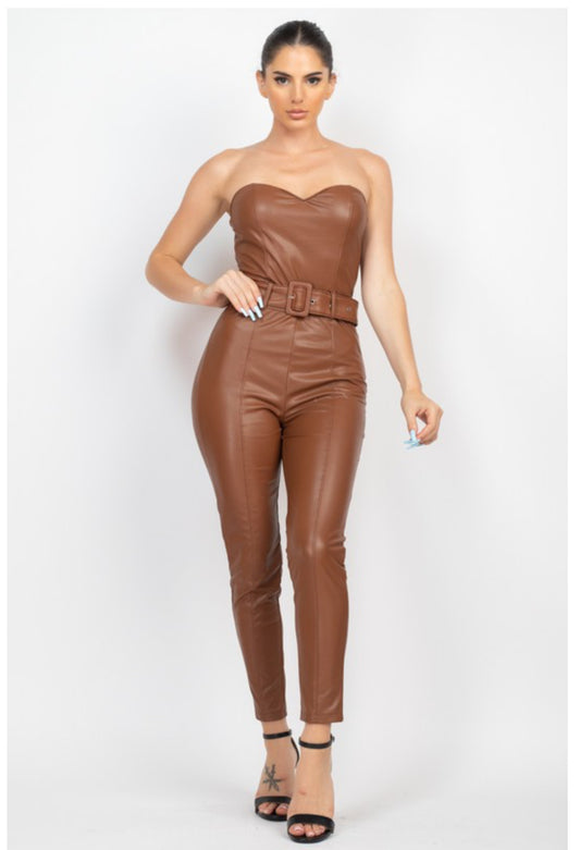 Café Luxe Leather Jumpsuit