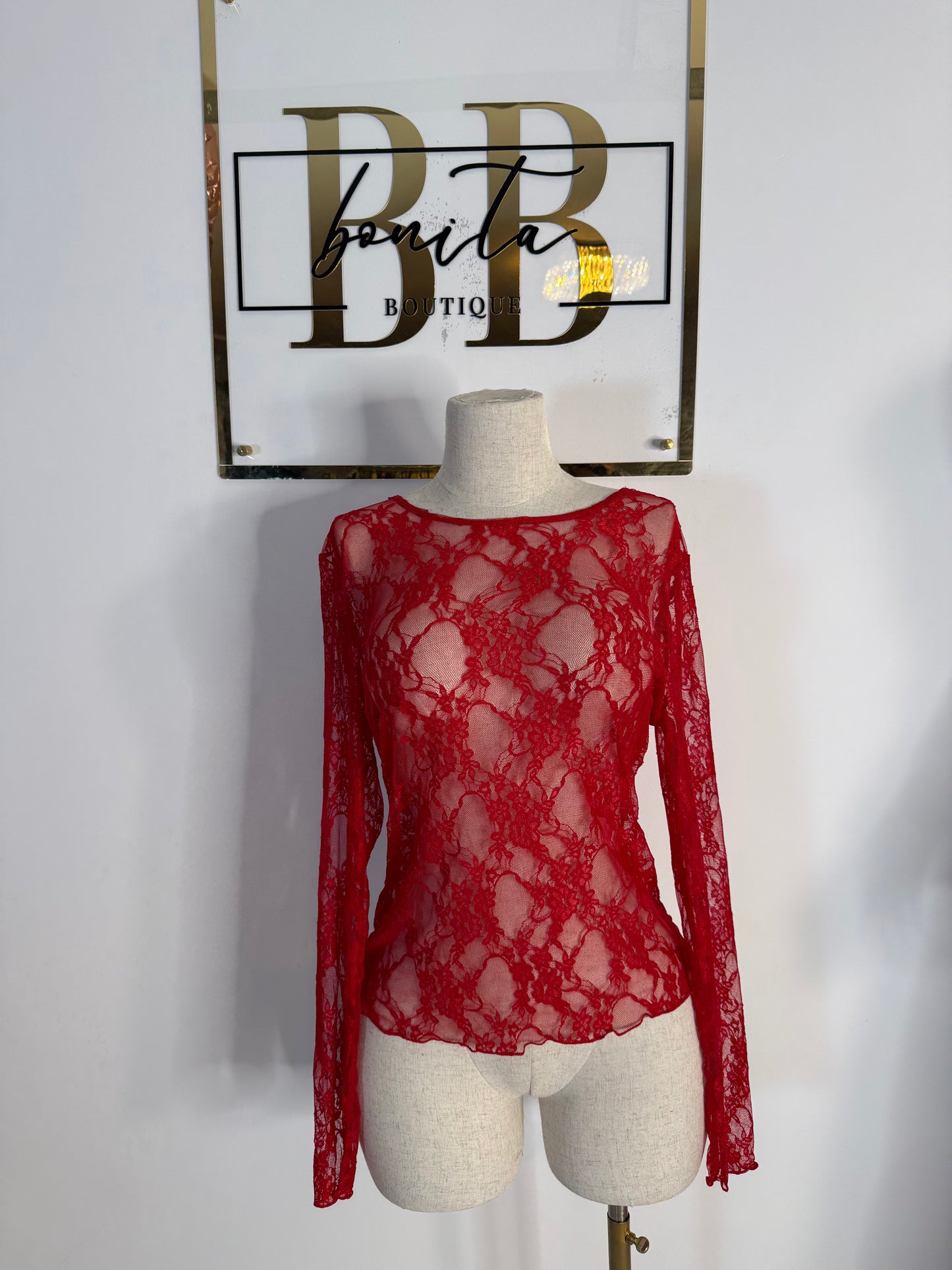 Lace Red Top