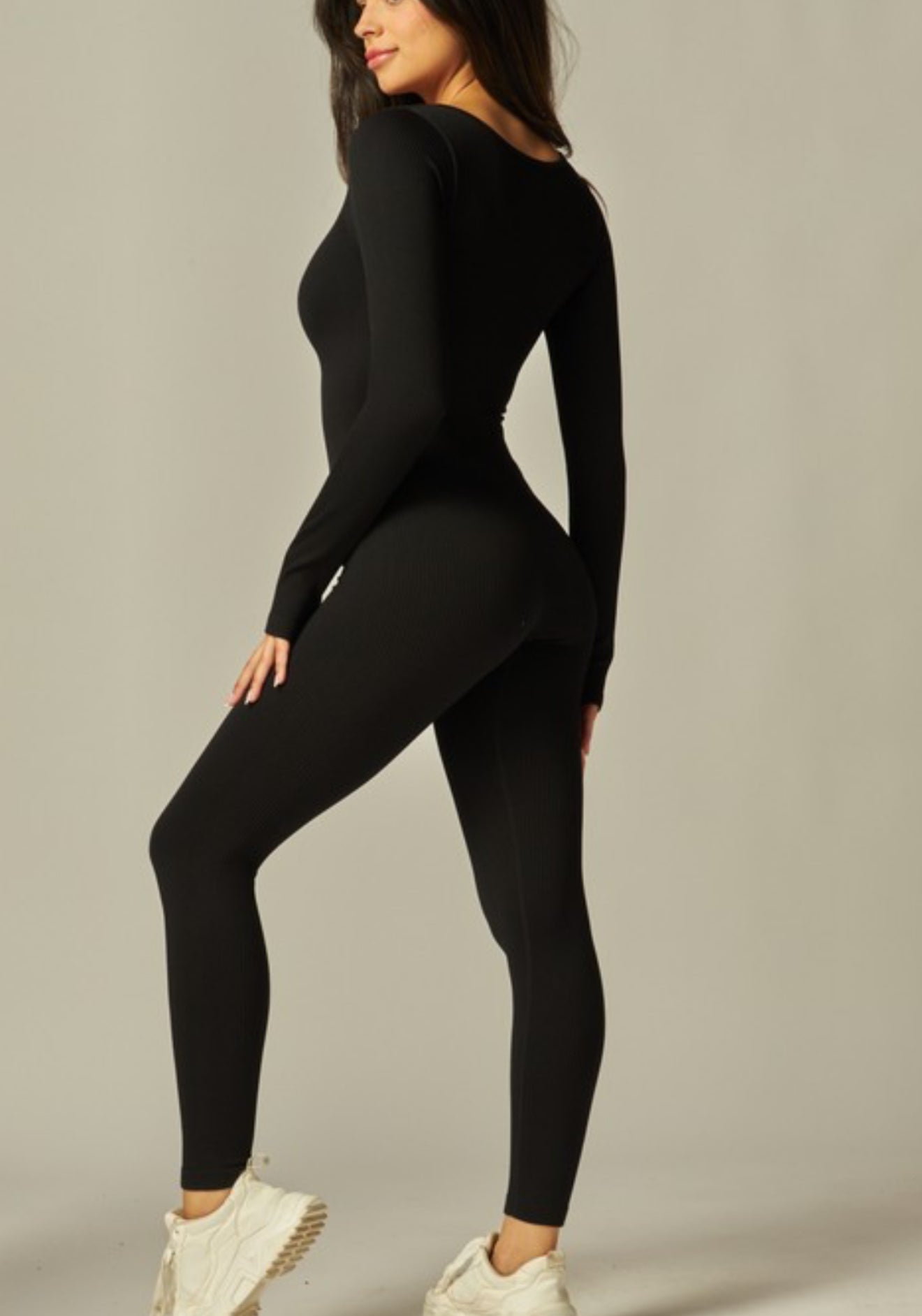 Fitted Long Sleeve Jumpsuit