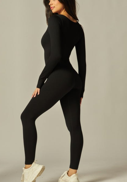 Fitted Long Sleeve Jumpsuit