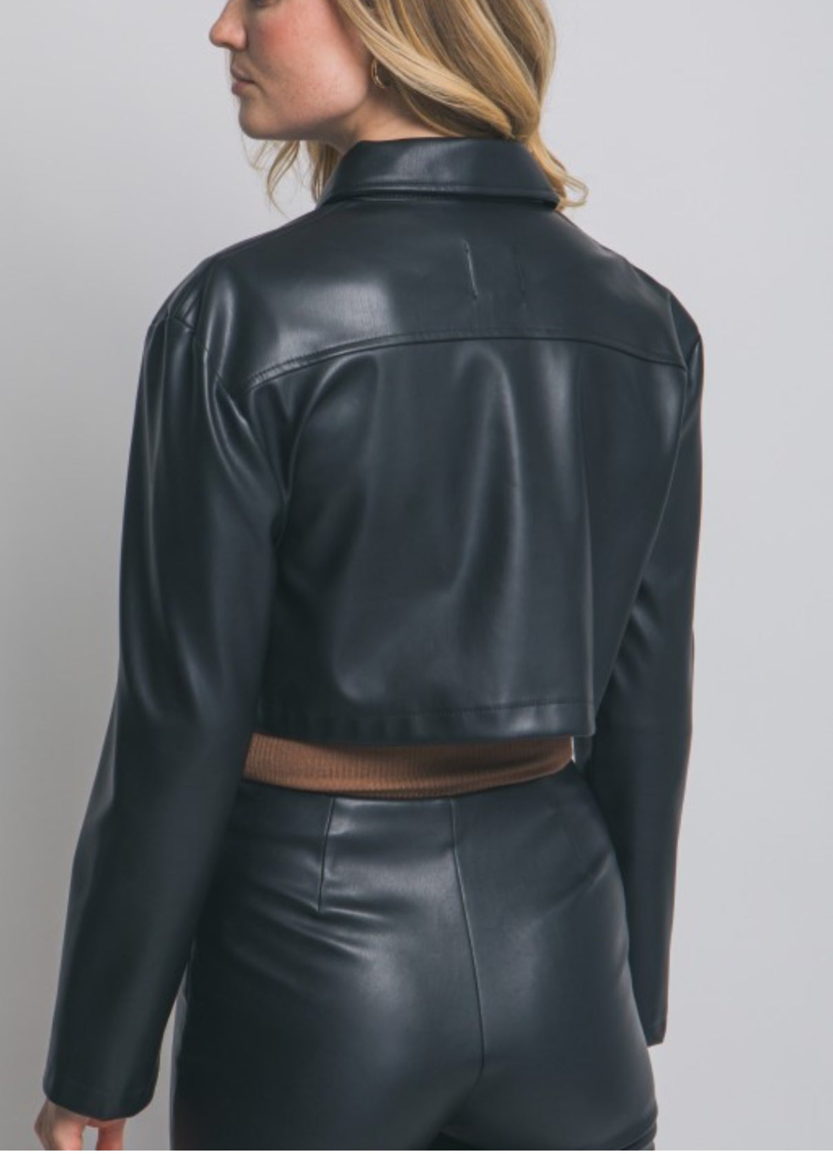 Cropped Leather Jacket