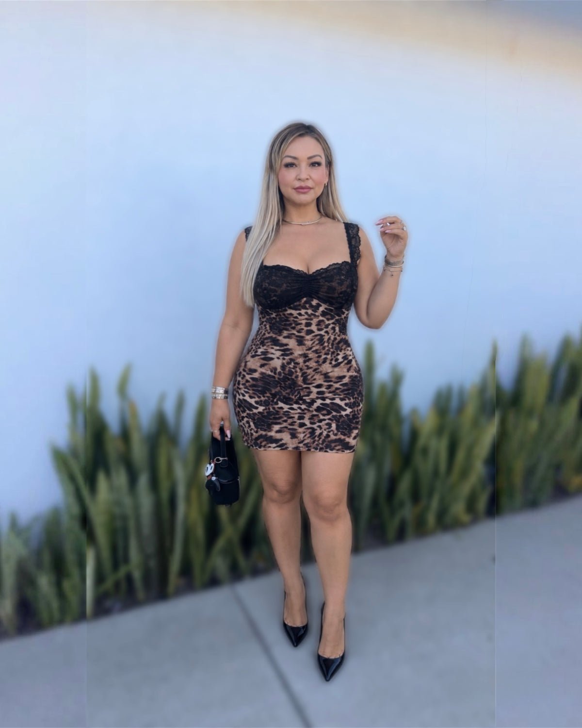 Leopard Lace Mini Dress