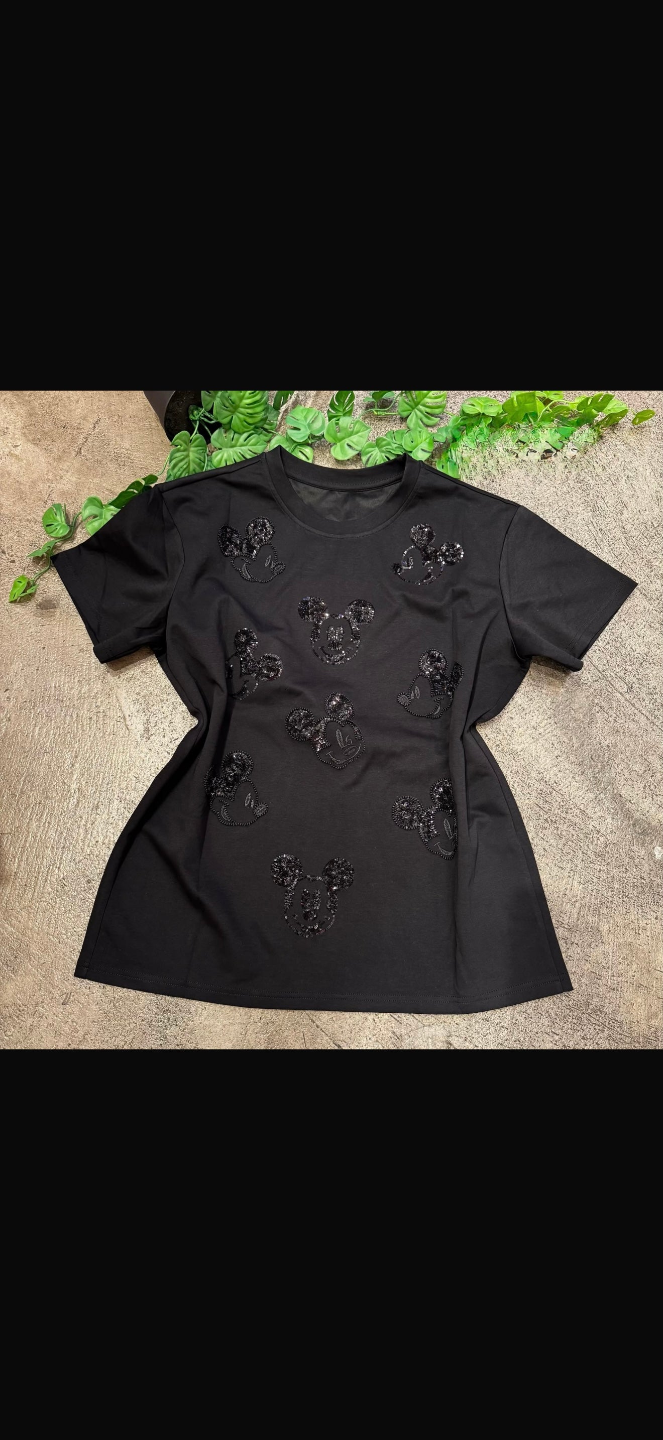 Black Sequin Tee