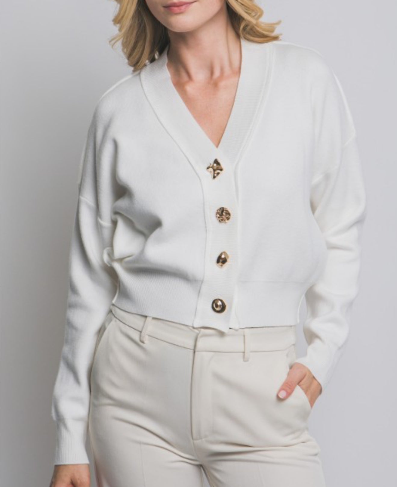 Ivory Button Up Cardigan