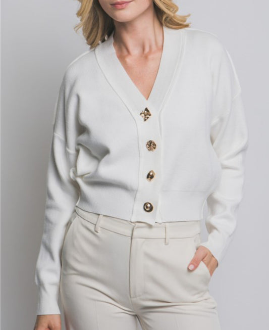 Ivory Button Up Cardigan