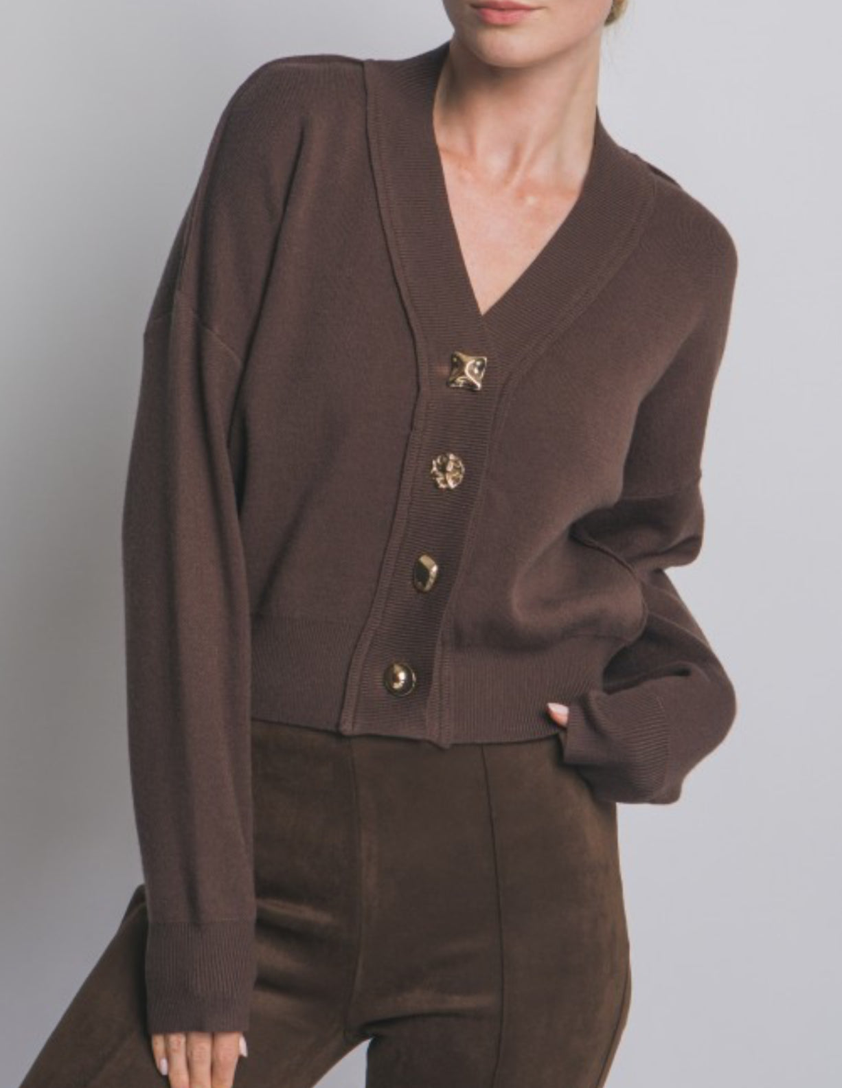 Mocha Button up Cardigan