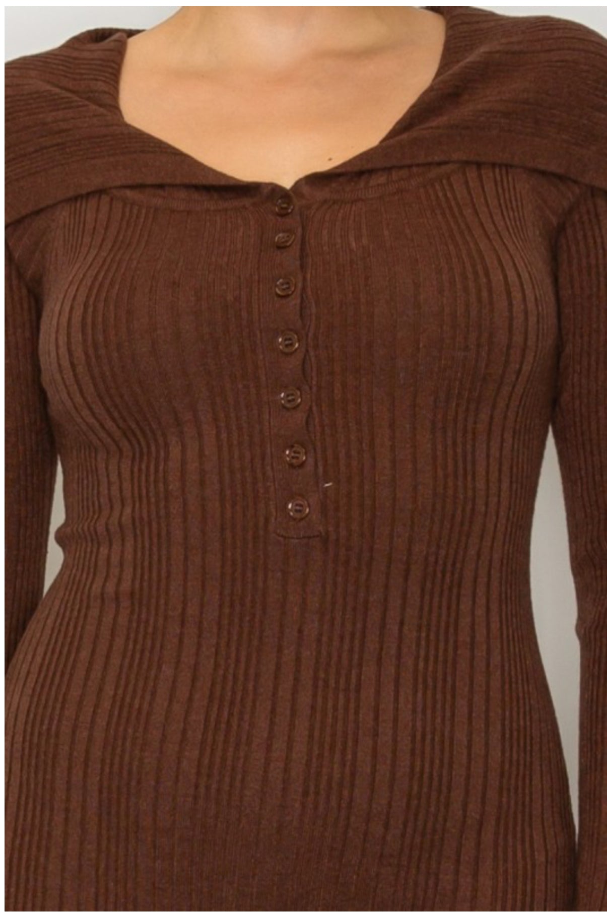 Cocoa Chic Ribbed Midi Dress