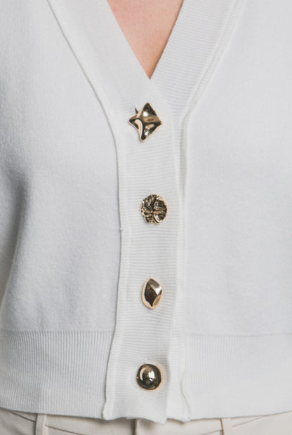 Ivory Button Up Cardigan
