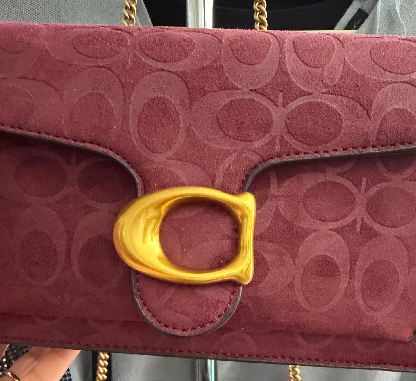 Burgundy Suede Handbag