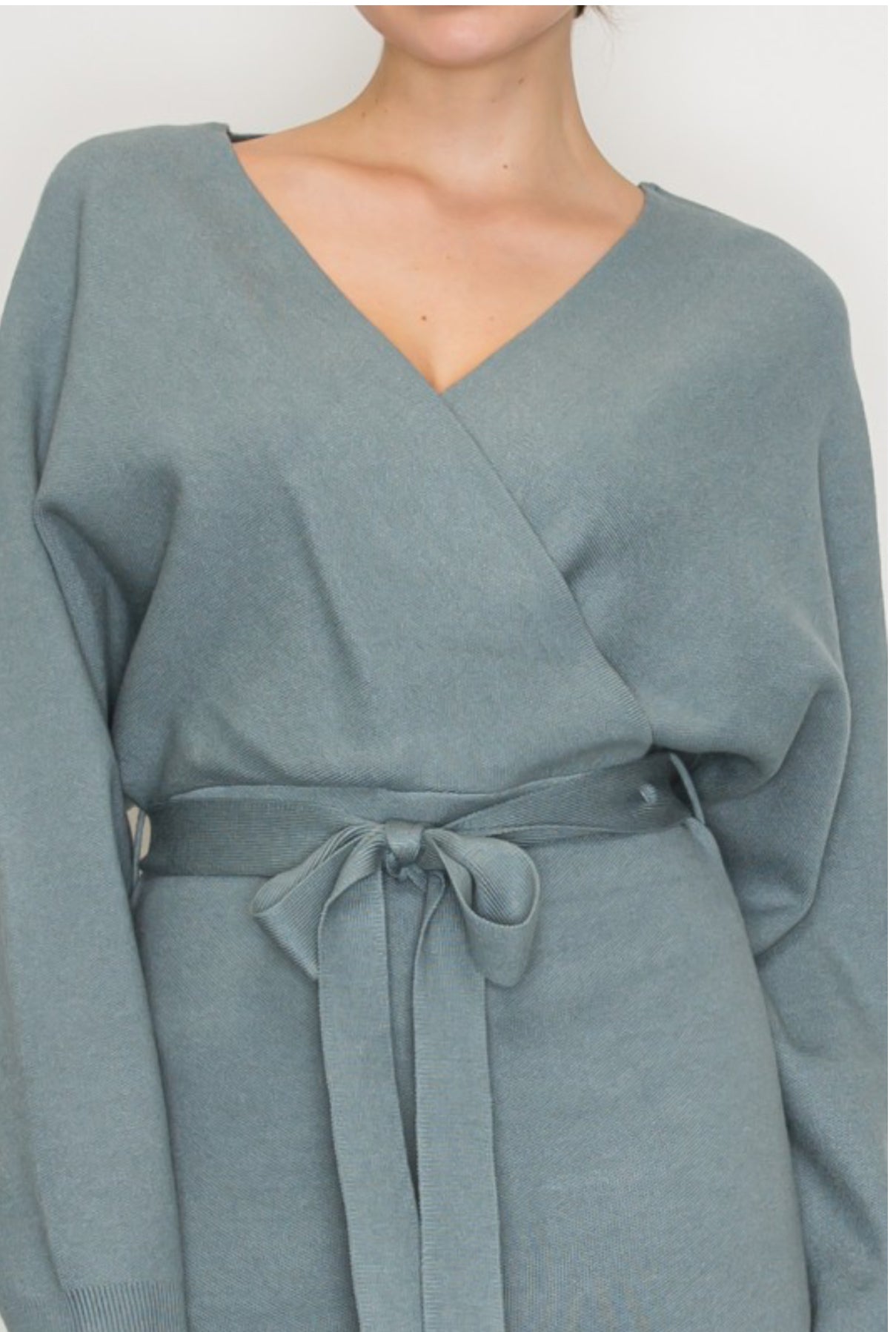 Cozy Wrap Knit Dress