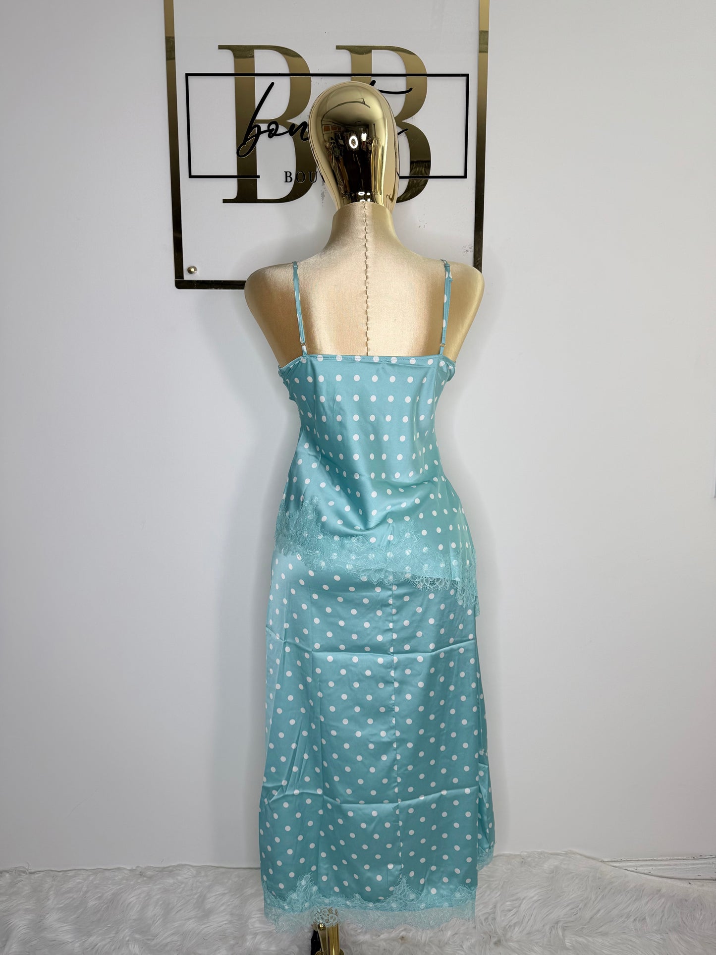 Minty Polka Dot Set