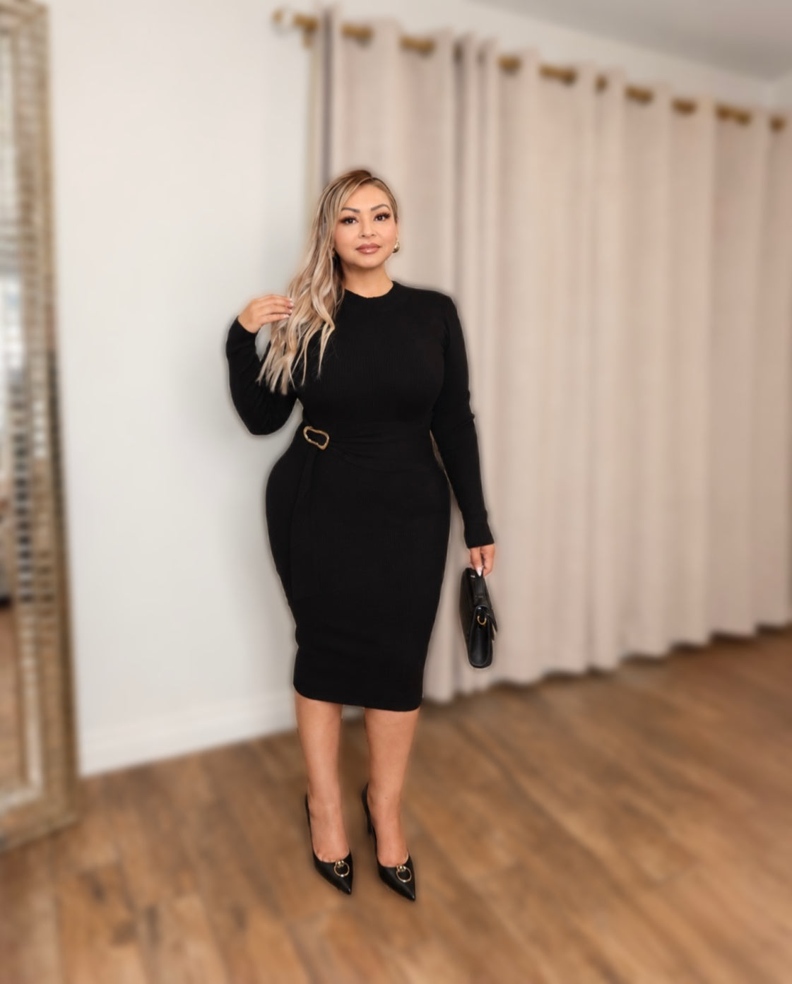 Sophia Ribbed Midi Dress
