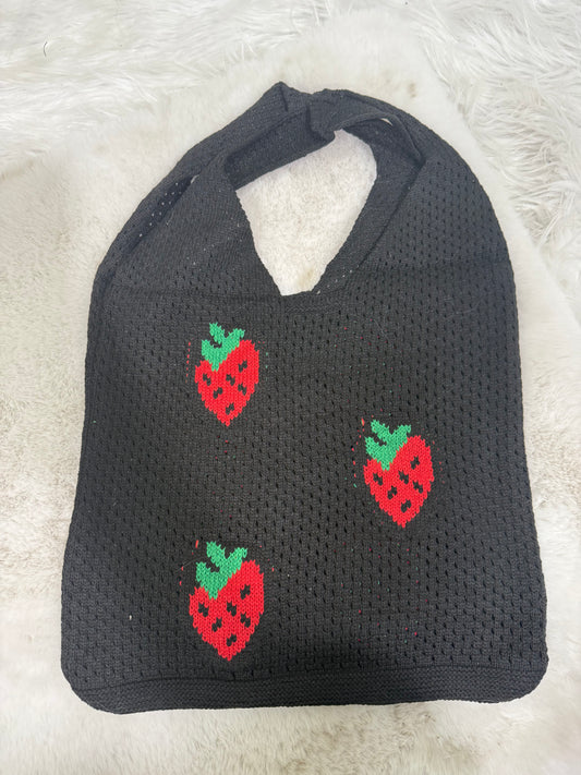 Strawberry Tote (black)