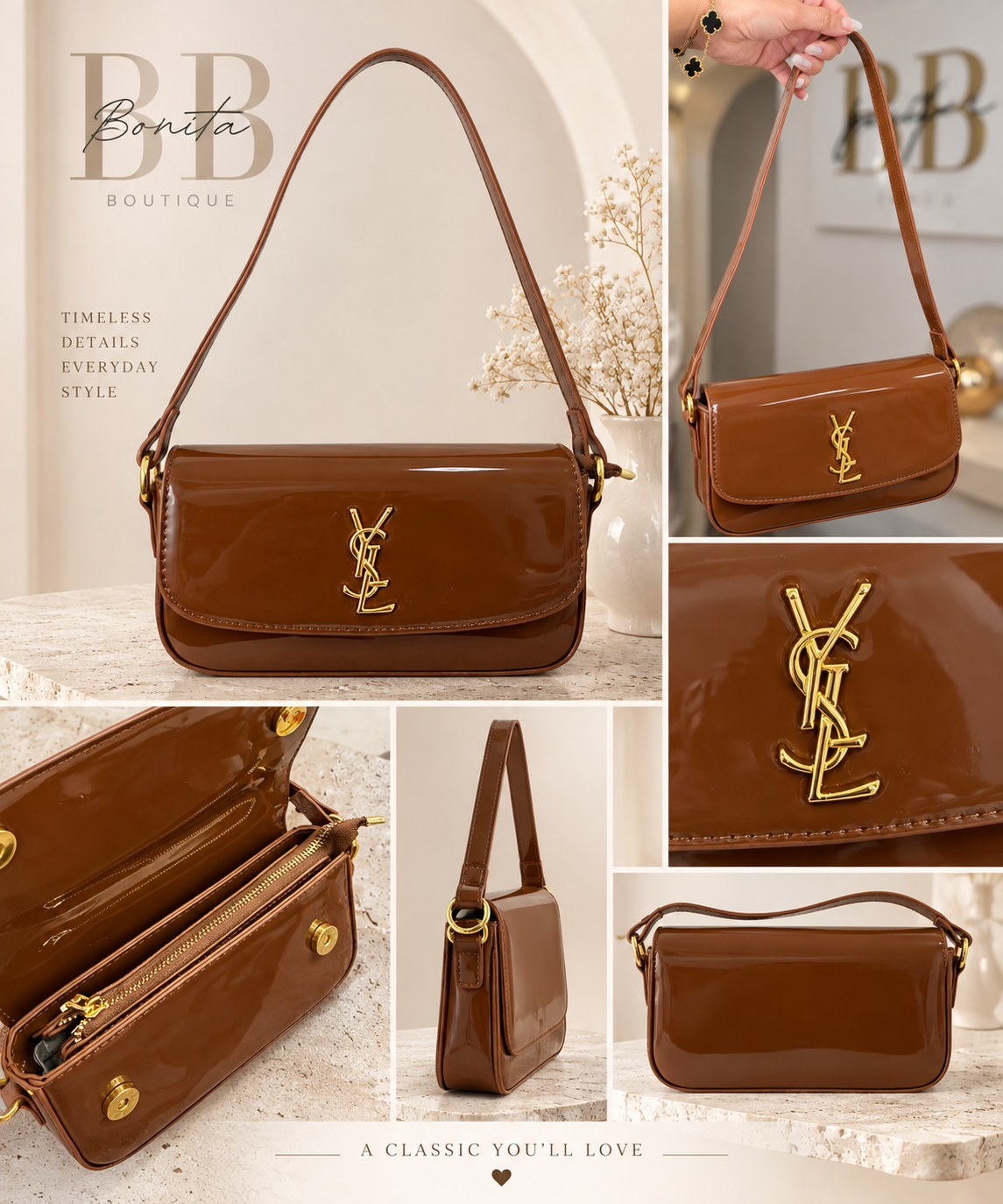 Glossy Brown Bag