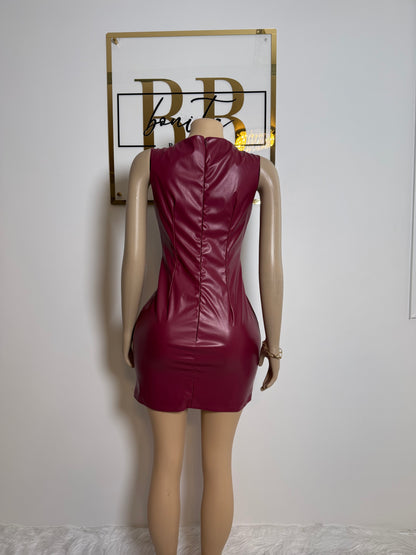 Daisy Leather Burgundy