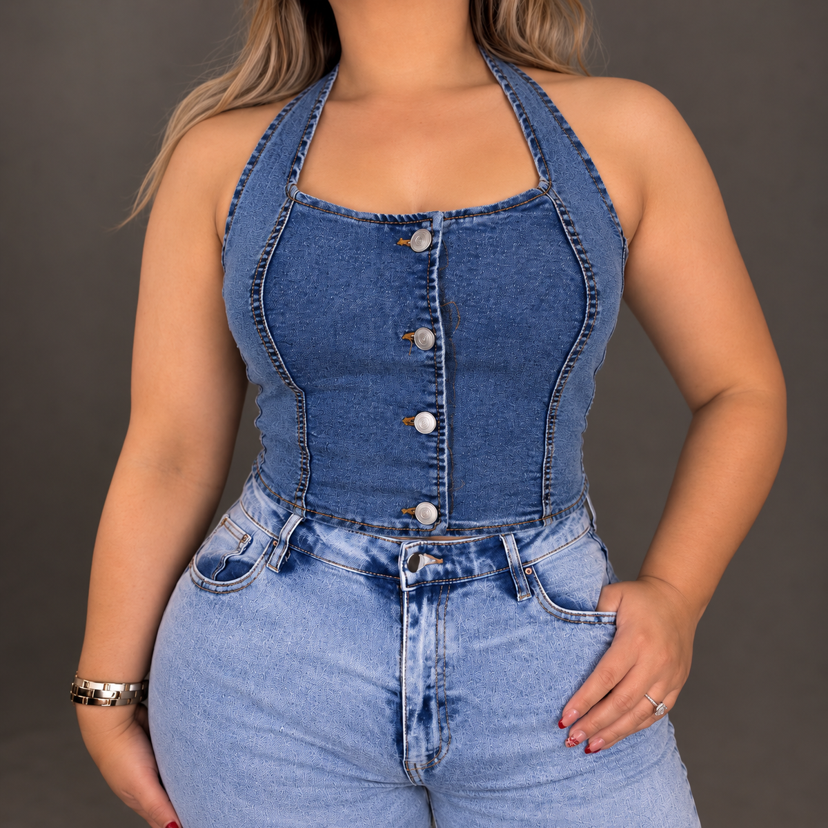Denim Halter Top