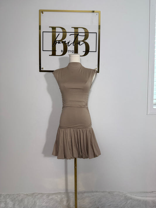 Taupe Mock Neck Mini