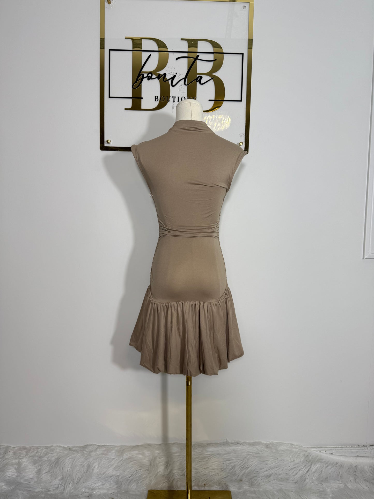 Taupe Mock Neck Mini