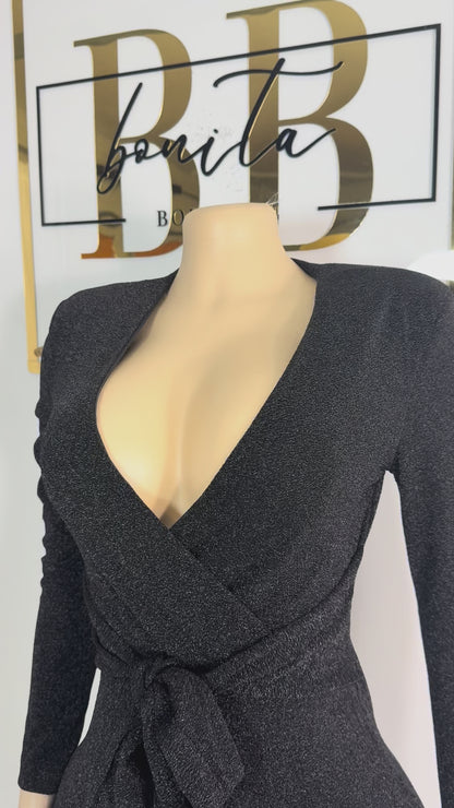 Shimmer Wrap Jumpsuit