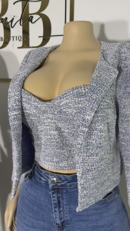 Blue Knit 2-Piece Set