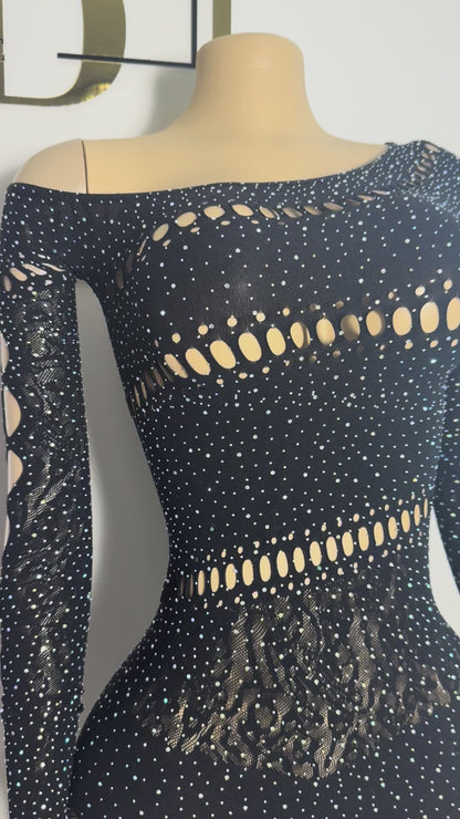 Glamour Rhinestone Jumpsuit (black)