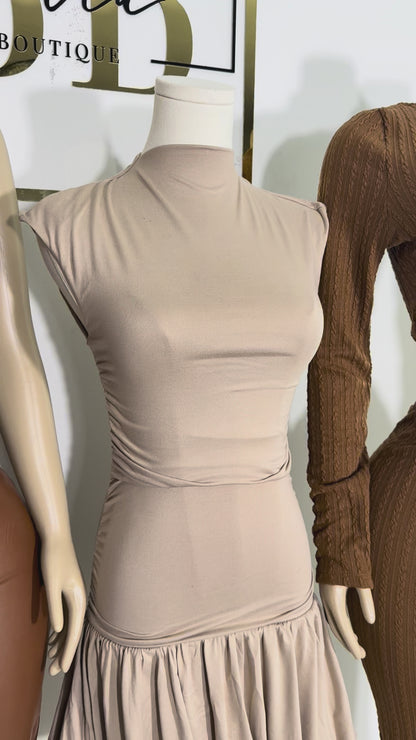 Taupe Mock Neck Mini