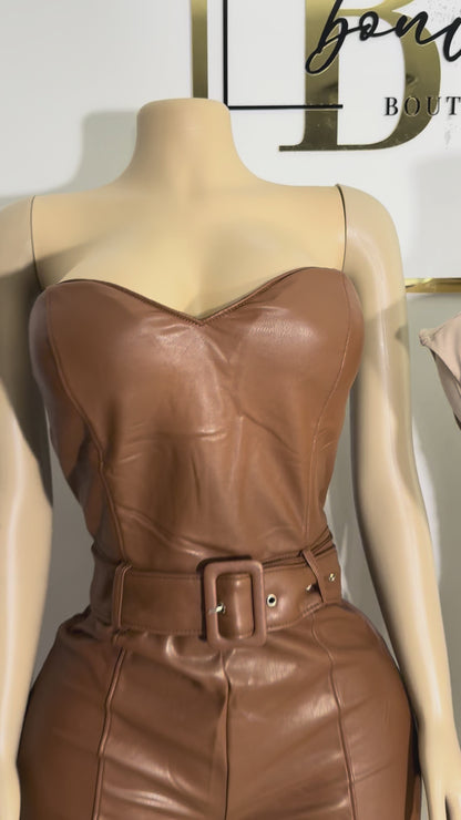 Café Luxe Leather Jumpsuit